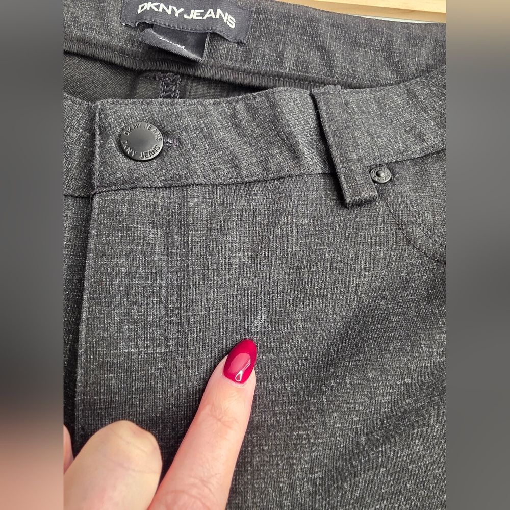 DKNY M 6-8 Dark Gray High Waist Dress Pants Straight Leg Ponte Office Cd-1731 - Picture 15 of 15